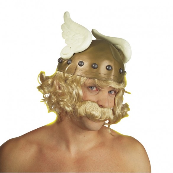 Casque Latex De Gaulois Avec Perruque Et Moustache Pour Deguisement Guerrier Fete En Folie