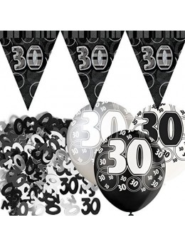 Kit Anniversaire Noir Et Argent 60 Ans Deco Anniversaire Fete En Folie