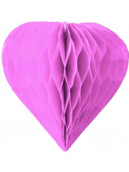 3 mini coeur papier alvéolés 8cm mauve