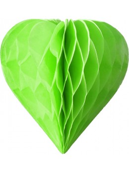 3 mini coeur papier alvéolés 8cm Vert pomme