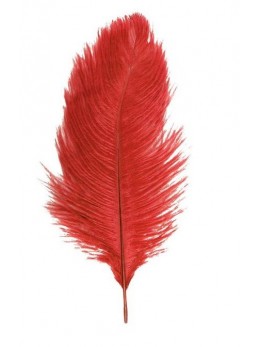 2 Plumes autruche rouge deluxe 35cm