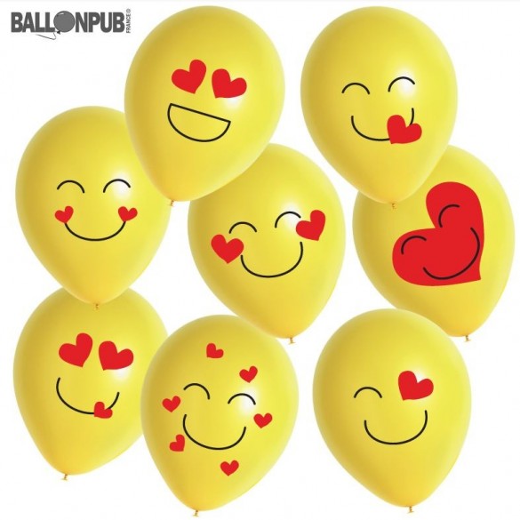 18 Feuille Ballon St Valentin Anniversaire Anniversaire Emoji Smiley Cœur