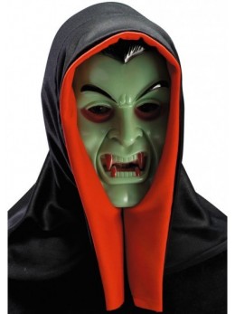 Masque rigide cagoule vampire fluo