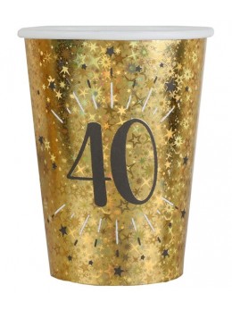 Verres en carton 40 ans pas cher : Décoration Anniversaire jetable