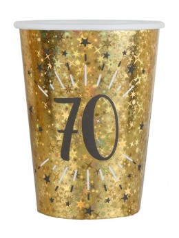 Verres en carton 70 ans pas cher : Décoration Anniversaire jetable