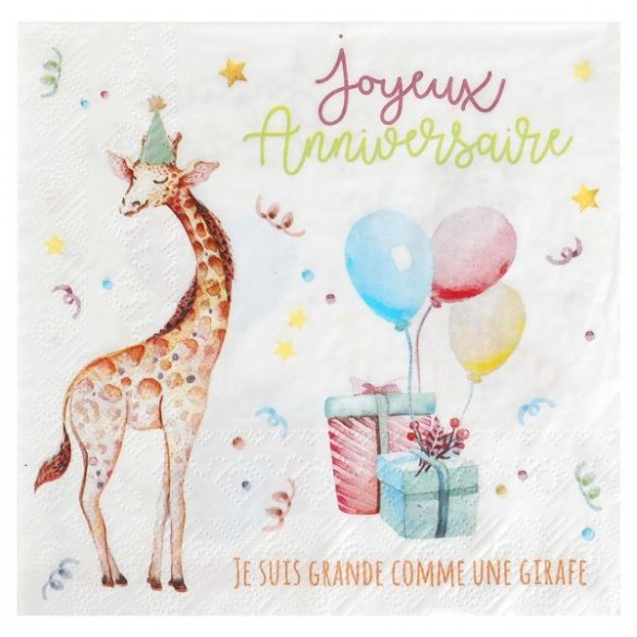 Serviettes Anniversaire Animaux Fetes En Folie