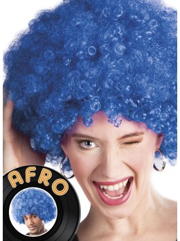 Perruque Afro bleu promo