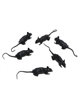 Lot de 6 petites souris noires