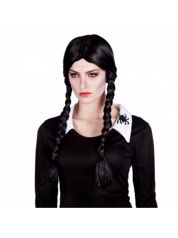 Perruque halloween tresses noires