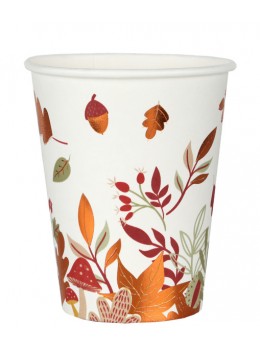 Verres carton jetable thème Automne : Décoration de table jetable