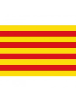 Drapeau catalan 20cm par 30cm sur manche| Fêtes en folie