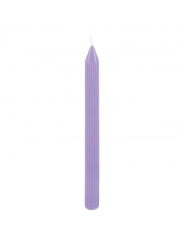 Set 2 bougies flambeau cannelée lilas 25cm