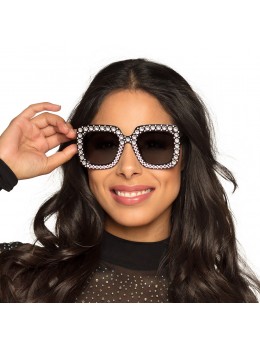 Lunettes bling bling noir | Fêtes en folie