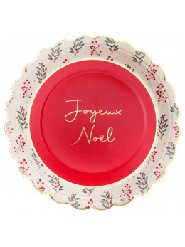 10 assiettes Houx de Noël