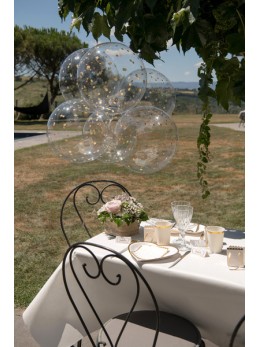 Ballon bulle transparent pois 60cm