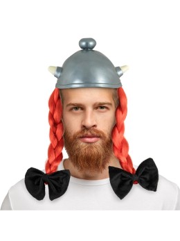 Casque Obelix latex avec cheveux