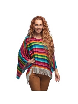 Déguisement Poncho multicolore