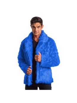 Veste de carnaval fourrure bleu