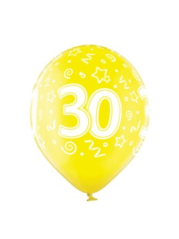 8 Ballons 30 ans jaune