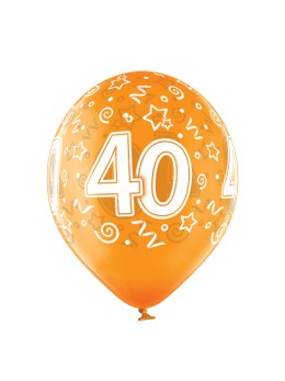 8 Ballons 40 ans orange