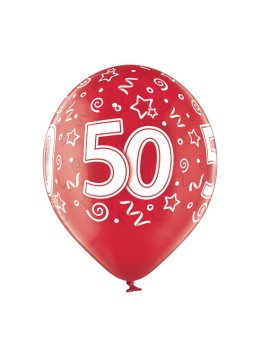 8 Ballons 50 ans rouge