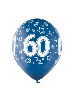 8 Ballons 60 ans bleu