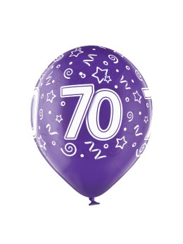 8 Ballons 70 ans violet