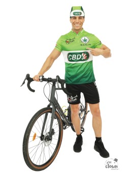 Déguisement humoristique cycliste maillot vert