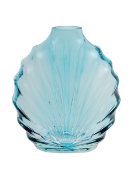 Vase coquillage bleu 10 cm