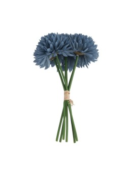 Bouquet de 6 dahlias 26cm bleu denim