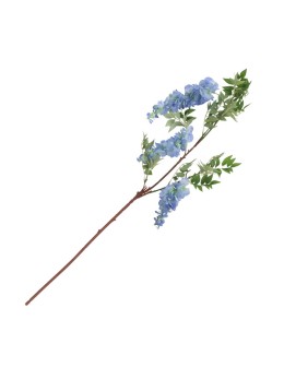 Branche glycine 3 fleurs bleues 110cm