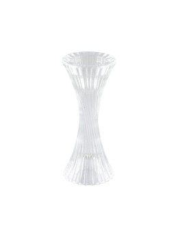 Bougeoir verre flambeau incurvé 16.5cm