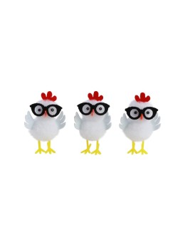 3 mini poule à lunettes 5cm