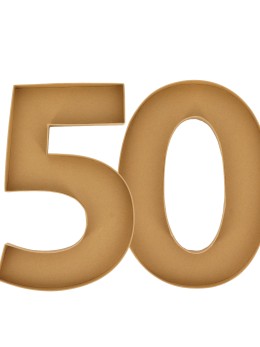 Plateaux chiffre 50 ans kraft alimentaire 40cm : Vaisselle jetable anniversaire