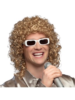 Perruque chanteur Blonde + lunettes