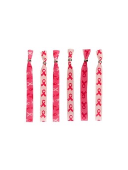 6 bracelets ruban OCTOBRE ROSE