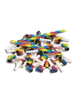 100 sifflets sans gènes multicolores