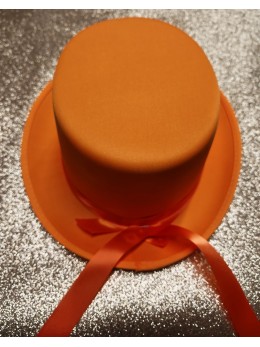 Chapeau haut de forme orange