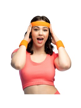 Bandeau avec bracelets orange fluo