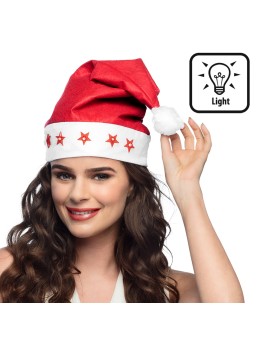 Bonnet Père Noël étoiles lumineux