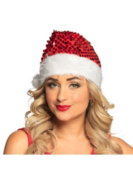 Bonnet père Noël paillettes