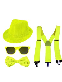 Set 4 accessoires de fête jaune