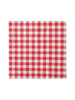 25 mini serviettes papier vichy