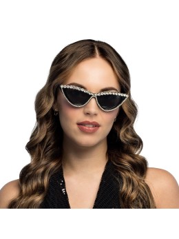 Lunettes strass noir et argent