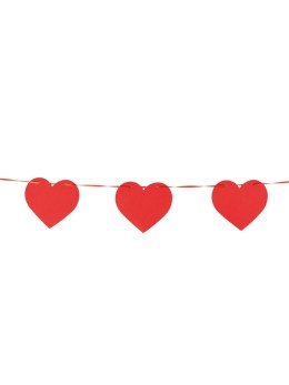 Guirlande petits coeurs rouge 2m