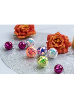 10 Mini boules à facettes irisées