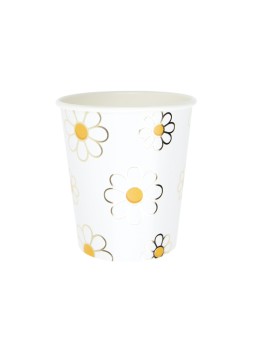 8 Gobelets marguerite hippie