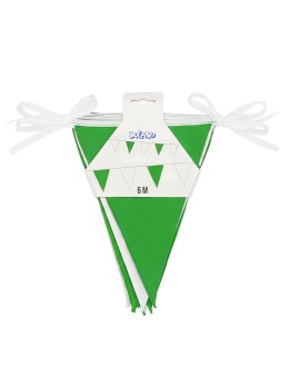 Guirlande tissu vert et blanc 6m