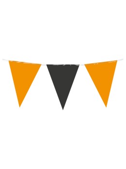 Guirlande triangle noir et orange 10m
