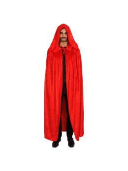 Cape Capuche Velours Rouge Luxe 182cm